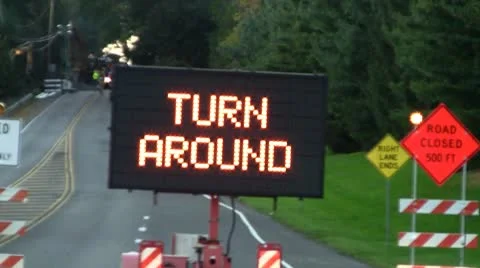 Turn around sign Stock Footage 8913322