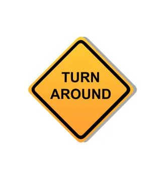 Turn around sign Stock Illustration