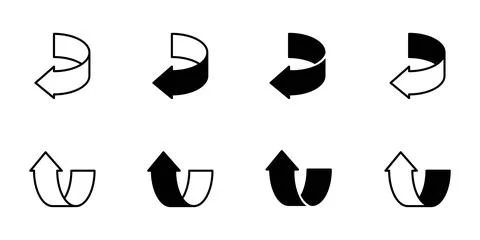 Turn arrow corner icon vector. Direction symbol. Curved navigation arrow. B.. Illustrazione stock