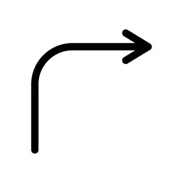Turn arrow icon in linear style. Stock Illustration