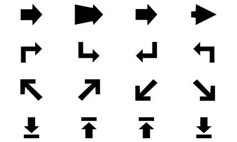 Turn Arrows and Directional Corner Pointer Icons 库存插图