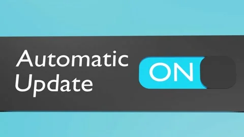 Turn on Automatic Update slider. Operating system or software auto updating. Stock Footage 219620077