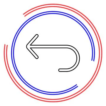 Turn Back Arrow vector icon Stock Illustration