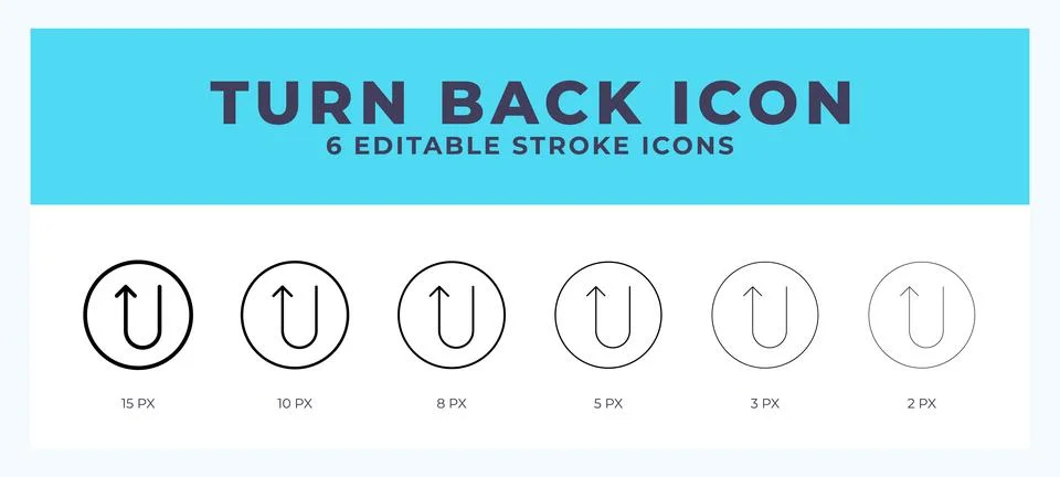 Turn back icon. Regular line. Thin line. Bold line. Vector illustration. Stock Illustration