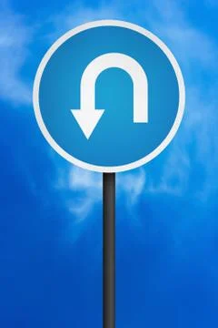 Turn back road sign Stock Illustration