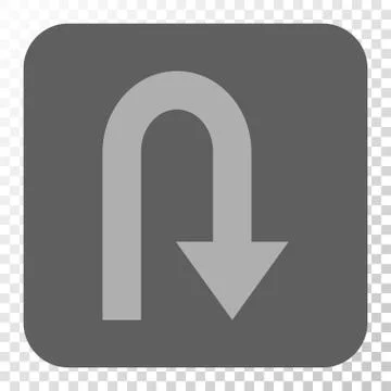 Turn Back Rounded Square Button Stock Illustration
