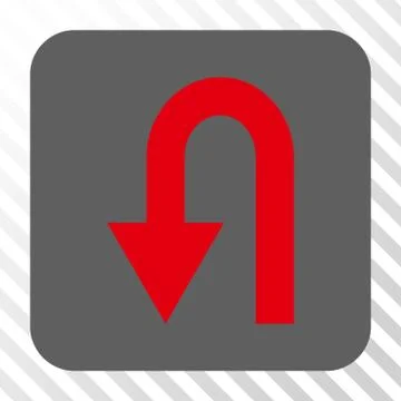 Turn Back Rounded Square Button Stock Illustration