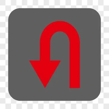 Turn Back Rounded Square Button Stock Illustration