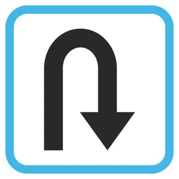 Turn Back Vector Icon In a Frame Stock Illustration