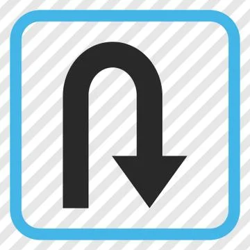 Turn Back Vector Icon In a Frame Stock Illustration
