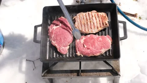 Turn barbecued meats Stock Footage 182070566