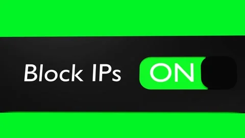 Turn on Block IPs button, slider. Blocking. Limit access. Stock Footage 219620068