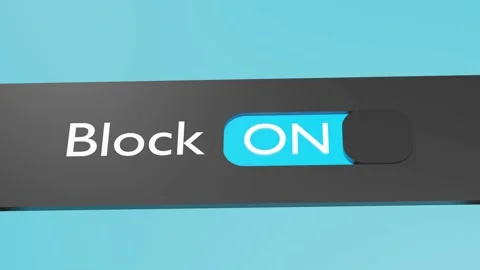 Turn on Block Switcher button, slider. Blocking. Limit access.	 Stock Footage 201256440