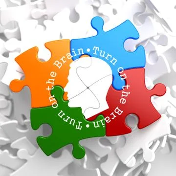 Turn On the Brain: Multicolor Puzzle. イラスト素材