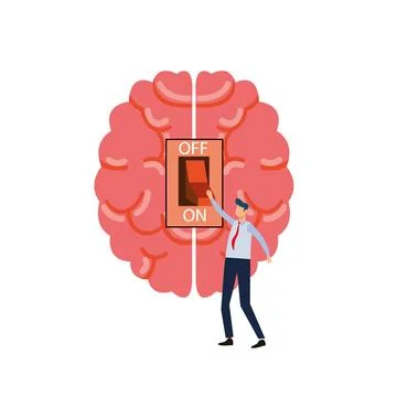 Turn on brain to think, creativity, thought or concentration Stock-Illustration