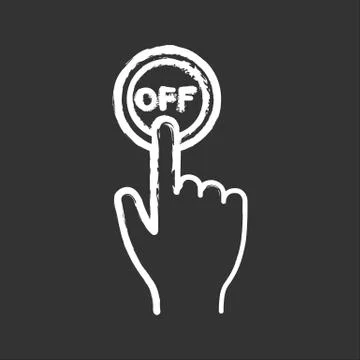 Turn off button click chalk icon Stock Illustration