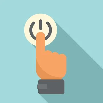 Turn off button icon flat . Light power Stock Illustration