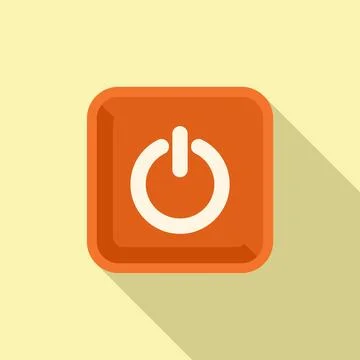 Turn off button icon flat vector. Window computer Illustrazione stock