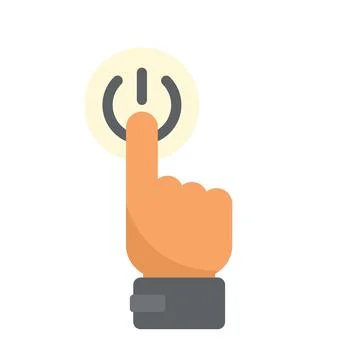 Turn off button icon flat vector. Light power Illustrazione stock