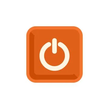 Turn off button icon flat vector. Window computer Stock Illustration