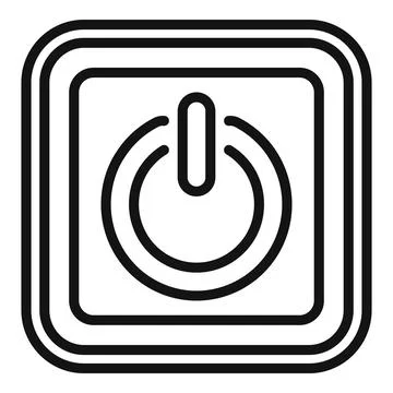 Turn off button icon outline vector. Window computer Stock Illustration