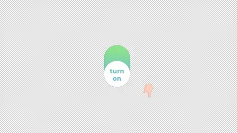 Turn on button symbol animation on an alpha channel Stock Footage 276382525