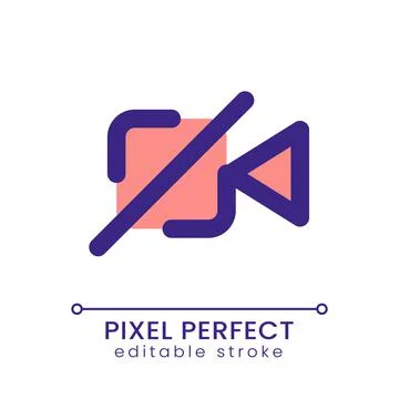 Turn off camera pixel perfect RGB color ui icon Stock Illustration