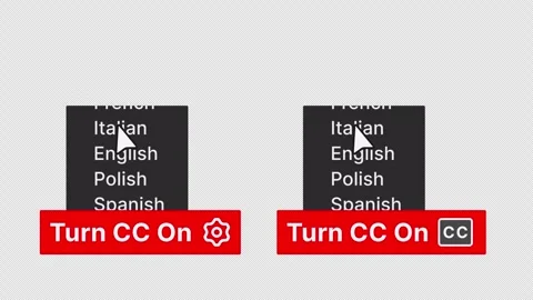 Turn CC On Animated Subtitle Overlay with Language Selection Pack Alpha 4K 스톡 동영상 337991220