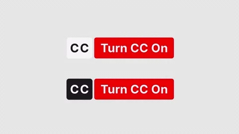 Turn CC On Subtitles Button Pack - 2 Styles - Alpha Channel 4K Stock Footage 337933743