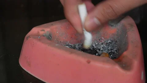 Turn Off The Cigarette Into The Ashtray 스톡 동영상 197409483