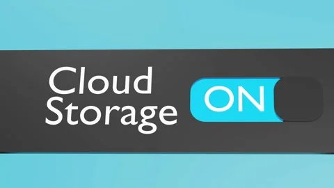 Turn on Cloud Storage slider. Remote data storage. Video stock 219620081