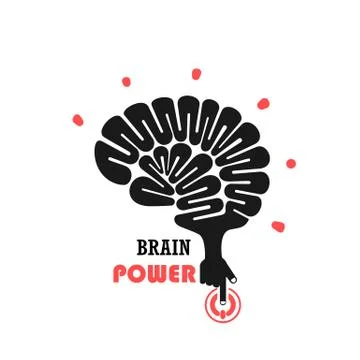 Turn on Creative Light Bulb concept.Brain Logo design vector template.Think I Stock Illustration