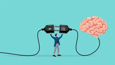 Turn on creativity and idea thinking, imagination or innovation to create n.. 库存插图