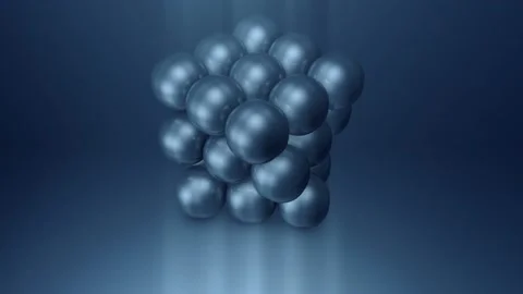 Turn a cube into a ball on a blue background with a seamless loop Stock-Footage 114671920