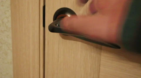 Turn the door knob Stock Footage 46004131
