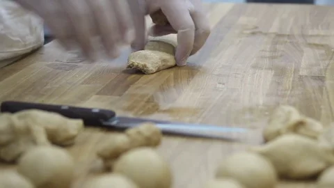 Turn the dough balls Video stock 69994044