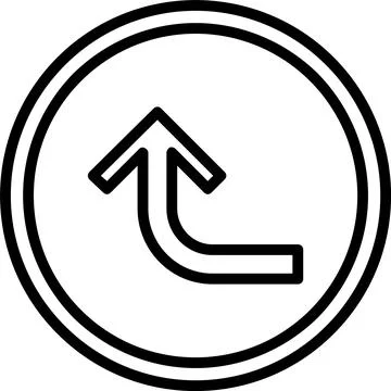 Turn Down Arrow Line Icon Design Stock-Illustration