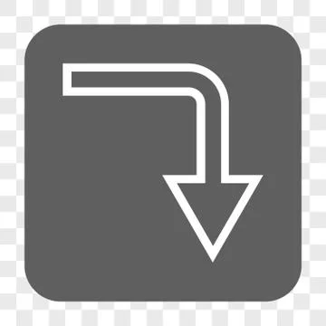 Turn Down Rounded Square Button Stock Illustration