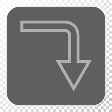 Turn Down Rounded Square Button Stock Illustration