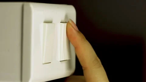 Turn on the electrical switch. Stock Footage 320752144