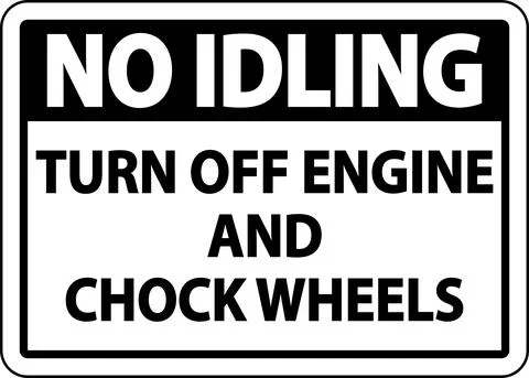 Turn Off Engine and Chock Wheels Sign On White Background Stock Illustration