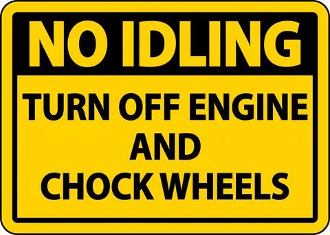 Turn Off Engine and Chock Wheels Sign On White Background Stock Illustration