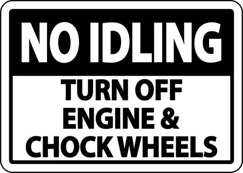 Turn Off Engine and Chock Wheels Sign On White Background Ilustración de archivo