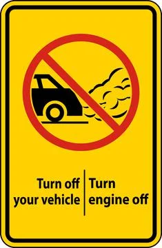 Turn Engine Off Sign On White Background Stock Illustration