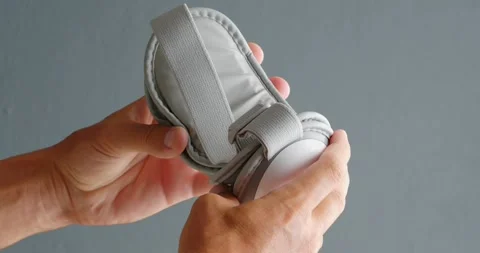 Turn on eye massager. Close-up. Stock Footage 247273971