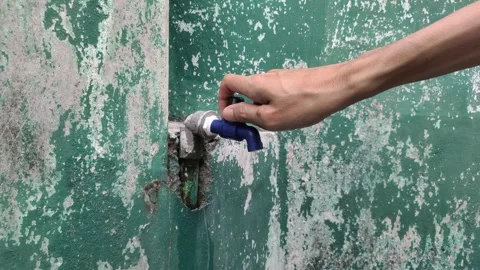 Turn On The Faucet Stock Footage 316017601