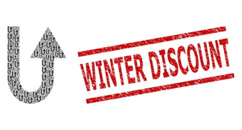 Turn Forward Recursive Composition of Turn Forward Items and Textured Winter Stock Illustration