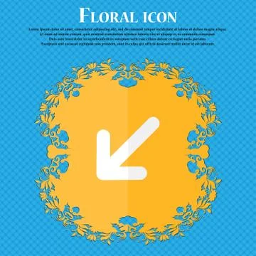 Turn to full screen. Floral flat design on a blue abstract background with pl Stockillustratie