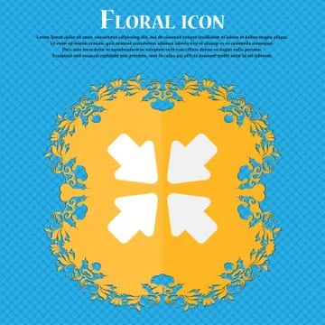 Turn to full screen . Floral flat design on a blue abstract background with p 스톡 일러스트