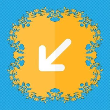 Turn to full screen. Floral flat design on a blue abstract background with place Stockillustratie